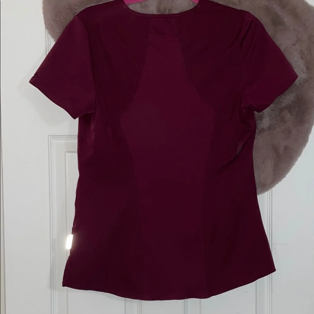 Ava Theresa Wine V-Neck Women's Scrub Top - Picture 6 of 6